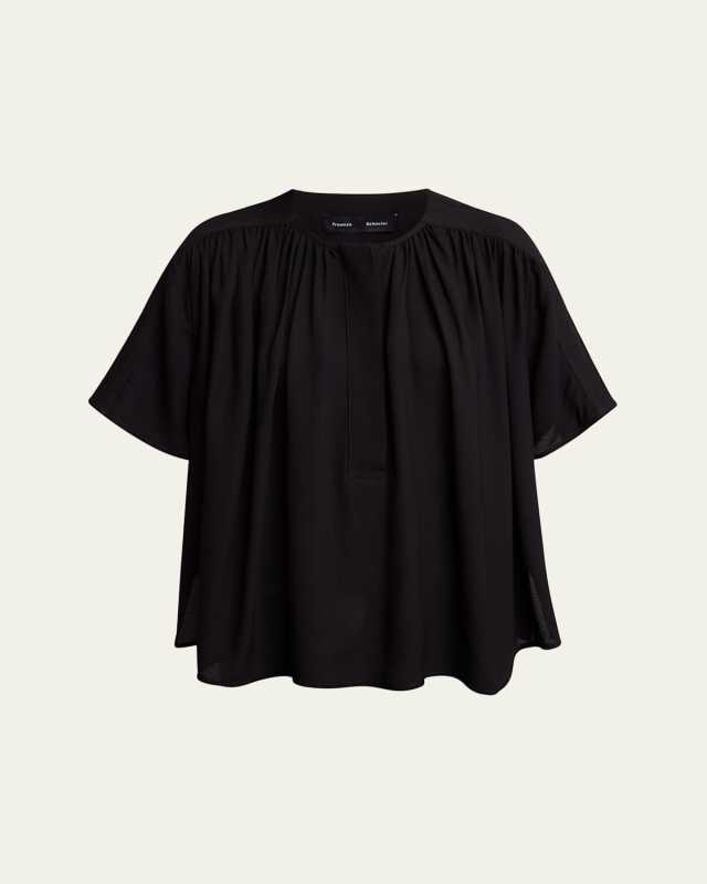 Claire Shirred Viscose Georgette Top